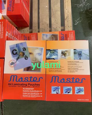 125MIC A4 A3 Master laminating pouch film  lamination pouches  plastic ID CARD SIZE pouch laminating film FROM CHINA