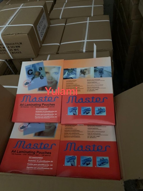 125MIC A4 A3 Master laminating pouch film  lamination pouches  plastic ID CARD SIZE pouch laminating film FROM CHINA